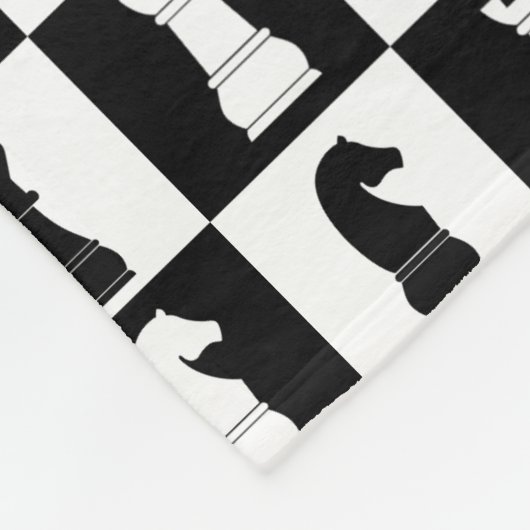 Classic Black Chess Game Figtern Fleece Deken (Hoek)