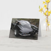 Classic Black Corvette Split Window Kaart (Gele Bloem)