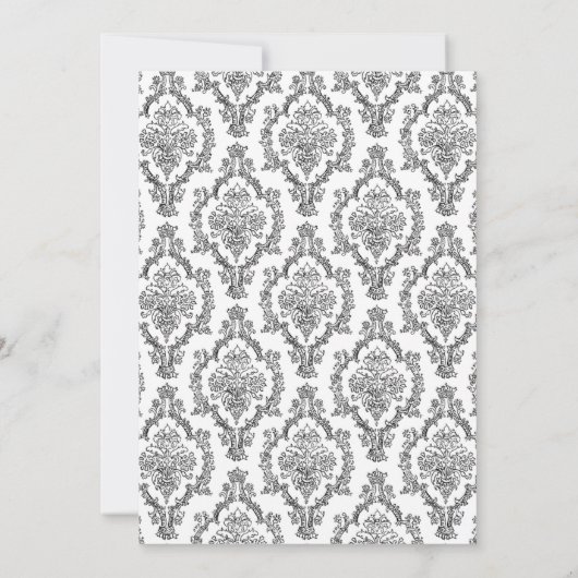 Classic Black Damask Nurse afstuderen RN BSN Kaart (Achterkant)