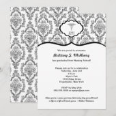 Classic Black Damask Nurse afstuderen RN BSN Kaart (Voorkant / Achterkant)