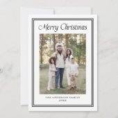 Classic Black Double Border Frame 2 Photo Feestdagenkaart (Voorkant)