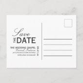 Classic Black Editorial Photo Save the Date Aankondigingskaart (Achterkant)