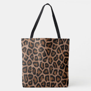 Classic Black en Brown Leopard Spot Print Tote Bag
