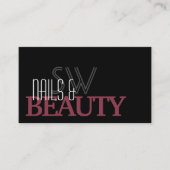 Classic Black en Burgundy Simple met Monogram Visitekaartje (Voorkant)