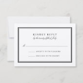 Classic Black en Cream Wedding RSVP-Kaart RSVP Kaartje (Voorkant)