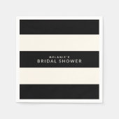 Classic Black en Ecru Stripes Vrijgezellenfeest Servet (Voorkant)