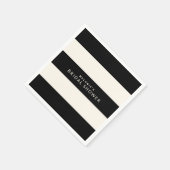 Classic Black en Ecru Stripes Vrijgezellenfeest Servet (Hoek)