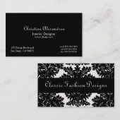 Classic Black en Gold Damask Visitekaartje (Voorkant / Achterkant)