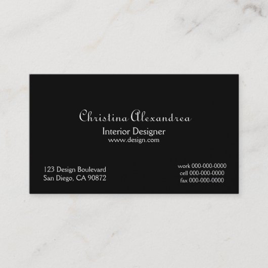 Classic Black en Gold Damask Visitekaartje (Voorkant)