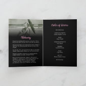 Classic Black en Pink Funeral Programme Kaart (Binnen)