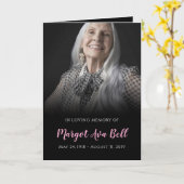 Classic Black en Pink Funeral Programme Kaart (Gele Bloem)