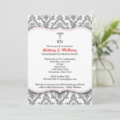 Classic Black en Red Nurse afstuderen pinning Kaart (Staand voorkant)