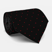 Classic Black en Red Polka Dot Stropdas voor hem (Opgerold)