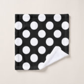 Classic Black en White Big Dot Pattern Bad Handdoek (Wasdoekje)