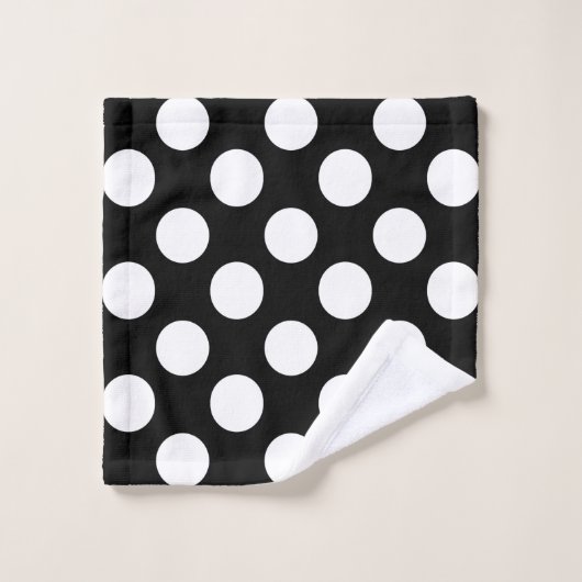 Classic Black en White Big Dot Pattern Bad Handdoek (Wasdoekje)