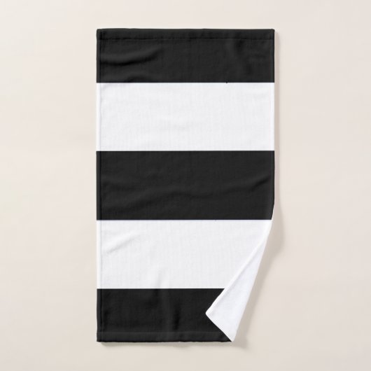 Classic Black en White Broad Stripe Bad Handdoek (Handdoek)