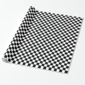 Classic Black en White Checkered Racing Flag Cadeaupapier (Uitgerold)