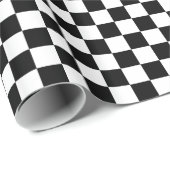Classic Black en White Checkered Racing Flag Cadeaupapier (Rol Hoek)