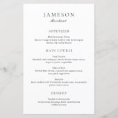 Classic Black en White Elegant Wedding Menu (Voorkant)