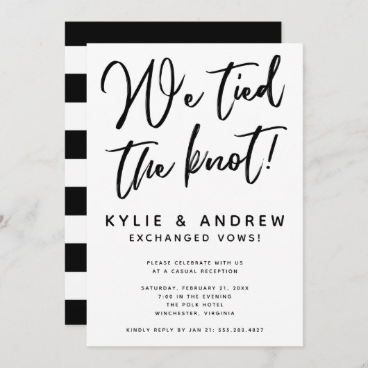 Classic Black en White Elopement Reception (Voorkant / Achterkant)