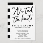 Classic Black en White Elopement Reception Kaart (Voorkant / Achterkant)