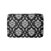 Classic Black en White Floral Damask Pattern Badmat (Voorkant)