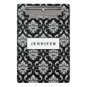 Classic Black en White Floral Damask Pattern Mini Klembord (Voorkant)