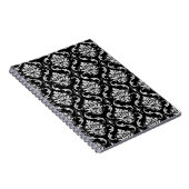 Classic Black en White Floral Damask Pattern Notitieboek (Rechterzijde)