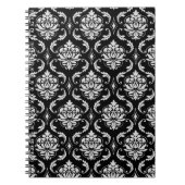 Classic Black en White Floral Damask Pattern Notitieboek (Voorkant)