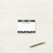 Classic Black en White Floral Damask Pattern Post-it® Notes (Op bureau)