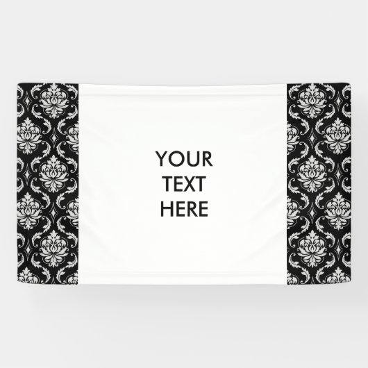 Classic Black en White Floral Damask Pattern Spandoek (Horizontaal)