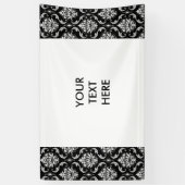 Classic Black en White Floral Damask Pattern Spandoek (Verticaal)
