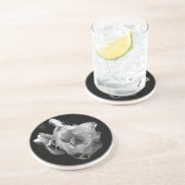 Classic Black en White Flower III Onderzetter (Zijkant)