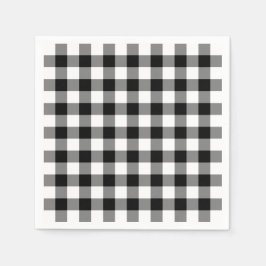 Classic Black en White Gingham Pset Pattern Servet