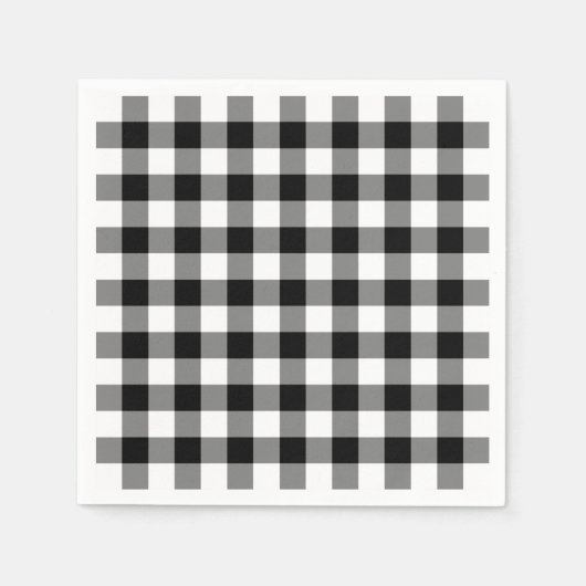 Classic Black en White Gingham Pset Pattern Servet (Voorkant)
