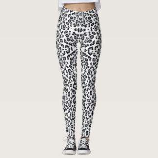 Classic Black en White Leopard Print Leggings