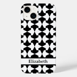 Classic Black en White Mamluks Pattern Name Case-Mate iPhone 14 Hoesje