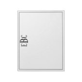 Classic Black en White Modern Monogram Notitieblok (Linkerzijde)
