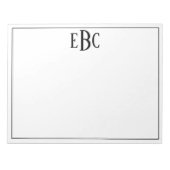 Classic Black en White Modern Monogram Notitieblok (Voorkant)