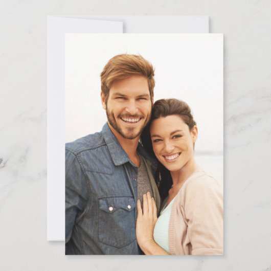 Classic Black en White Monogram Foto Weddenschap Kaart (Achterkant)