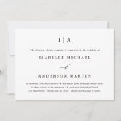Classic Black en White Monogram Foto Weddenschap Kaart (Voorkant)