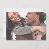 Classic Black en White Monogram Foto Weddenschap Kaart (Achterkant)