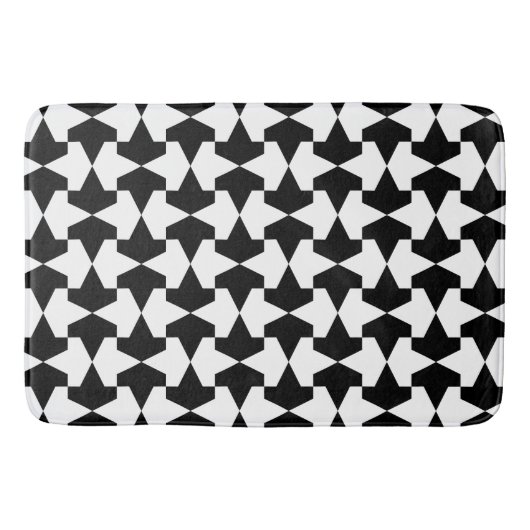 Classic Black en White Muslim Mamluks Pattern Badmat (Voorkant)