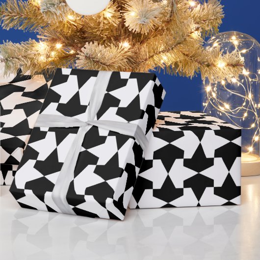 Classic Black en White Muslim Mamluks Pattern Cadeaupapier (Feestdagen)