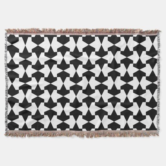 Classic Black en White Muslim Mamluks Pattern Deken (Voorkant)