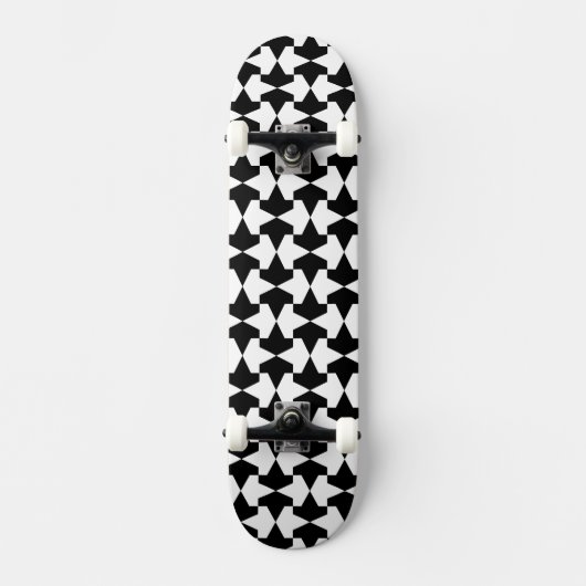 Classic Black en White Muslim Mamluks Pattern Skateboard (Voorkant)