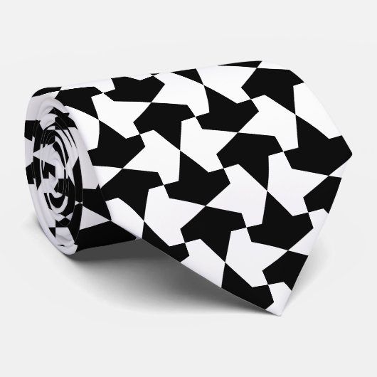 Classic Black en White Muslim Mamluks Pattern Stropdas (Opgerold)