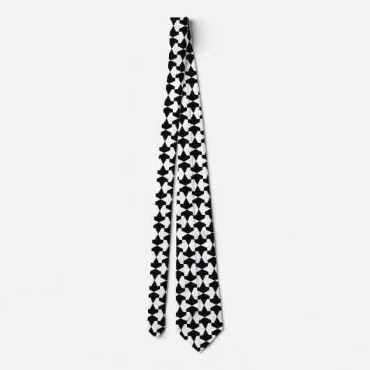 Classic Black en White Muslim Mamluks Pattern Stropdas (Achterkant)