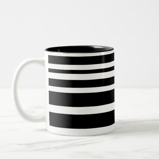 Classic Black en White Pattern Stripes Mok (Links)