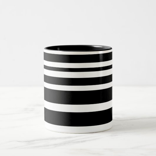 Classic Black en White Pattern Stripes Mok (Center)